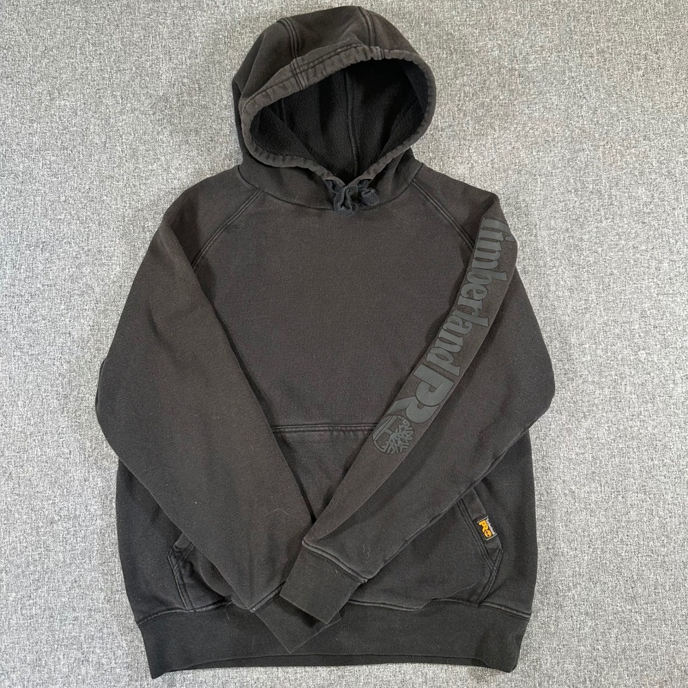 Timberland PRO Womens Hoodie S Black Logo Sleeve‎ Workwear Fleece Sweatshirt S/P